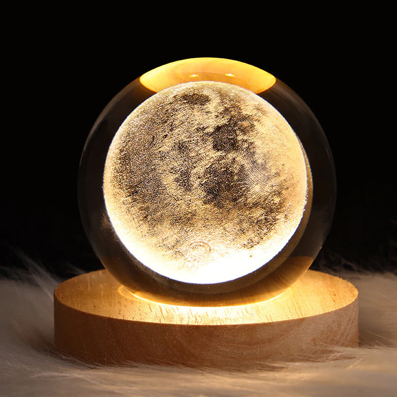 Starry Sky and Planets, Moon Crystal Ball Projection, Small Night Lamp, Creative Ambience Light