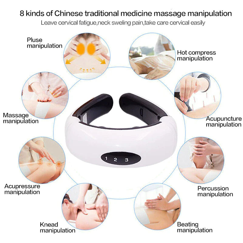 Electric Cervical Pulse Neck Massager Magnetic Therapy US