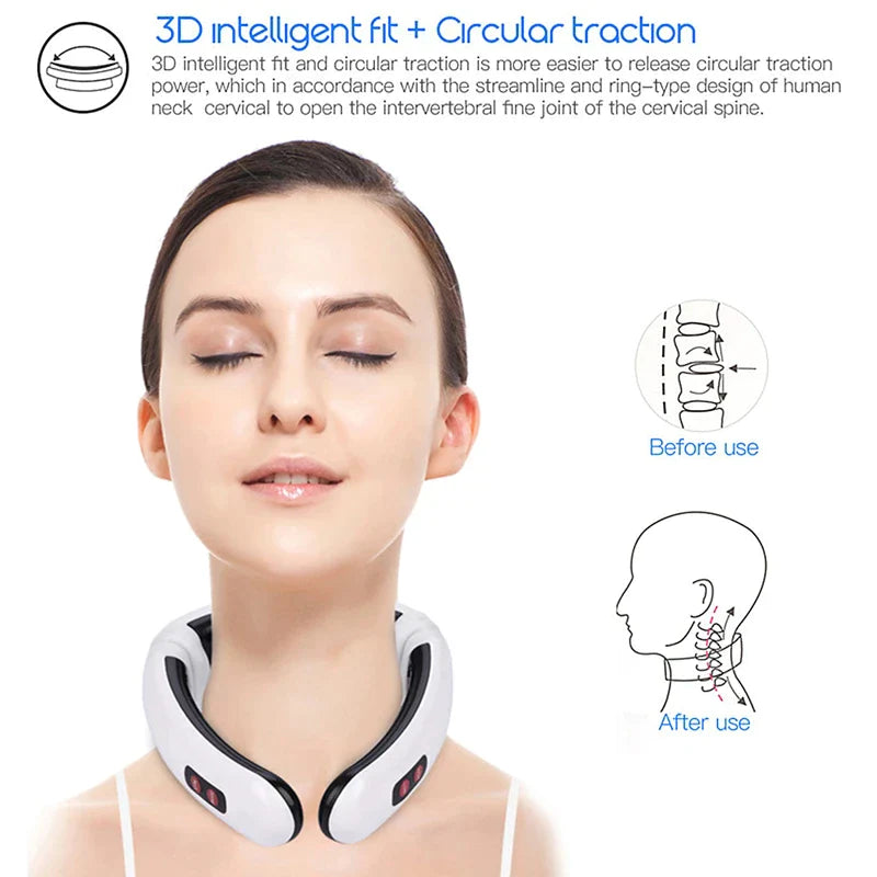 Electric Cervical Pulse Neck Massager Magnetic Therapy US