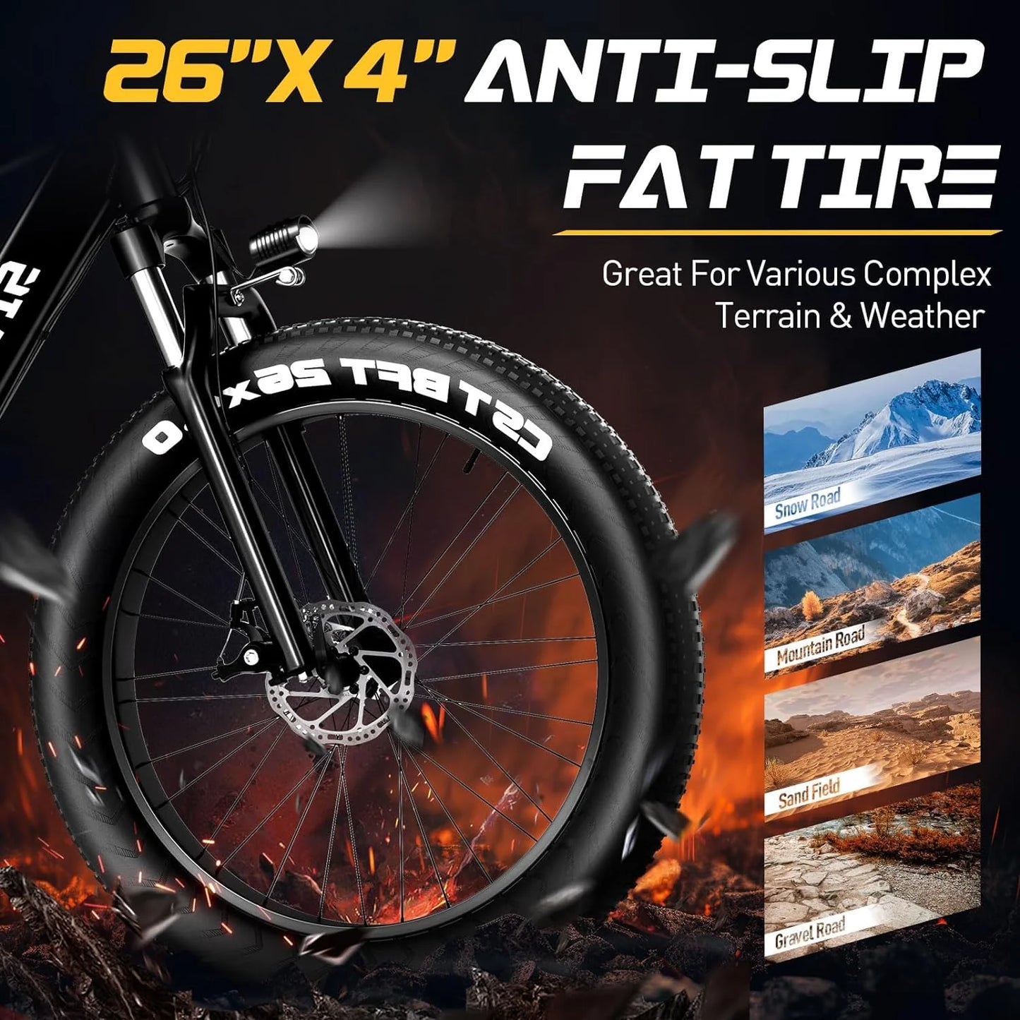 Professional 26 X 4.0 Inch Fat Tire Electric Bike 