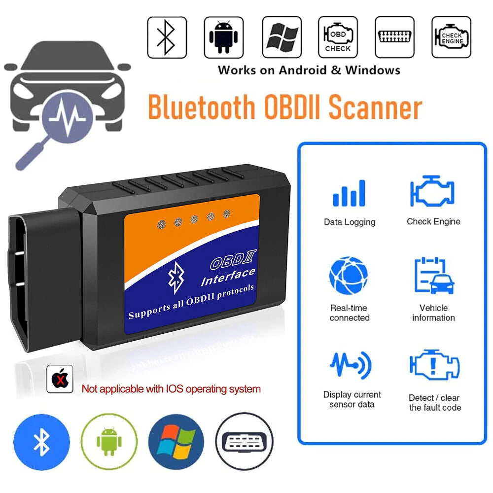 Check Engine Fault Code Reader, Bluetooth OBD2 OBDII Car Diagnostic Scanner Tool