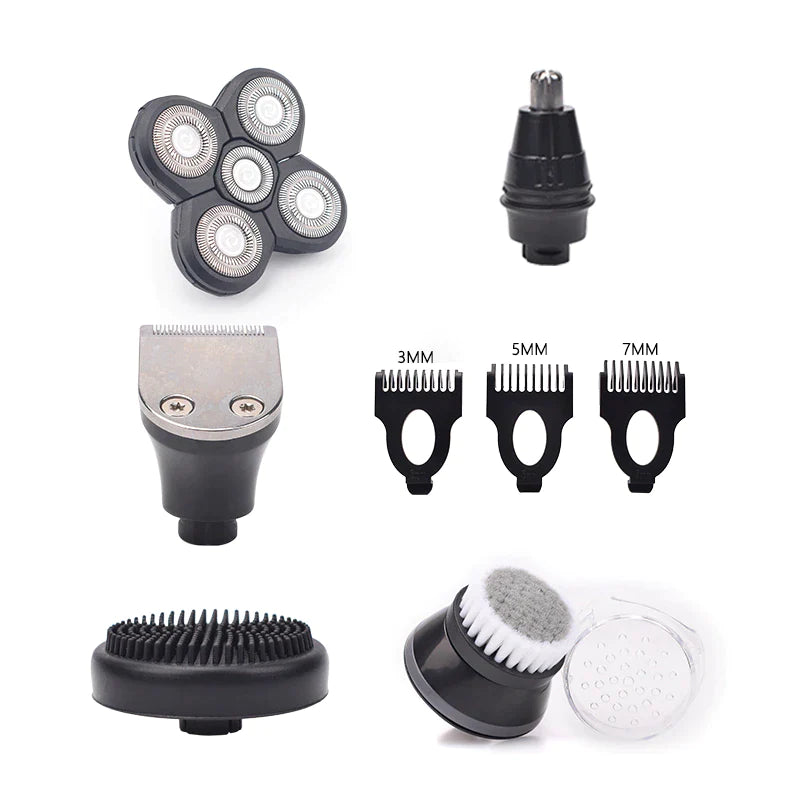 5-In-1 Rotary Electric Shaver 4D Rechargeable Bald Head Hair Beard Trimmer Razor