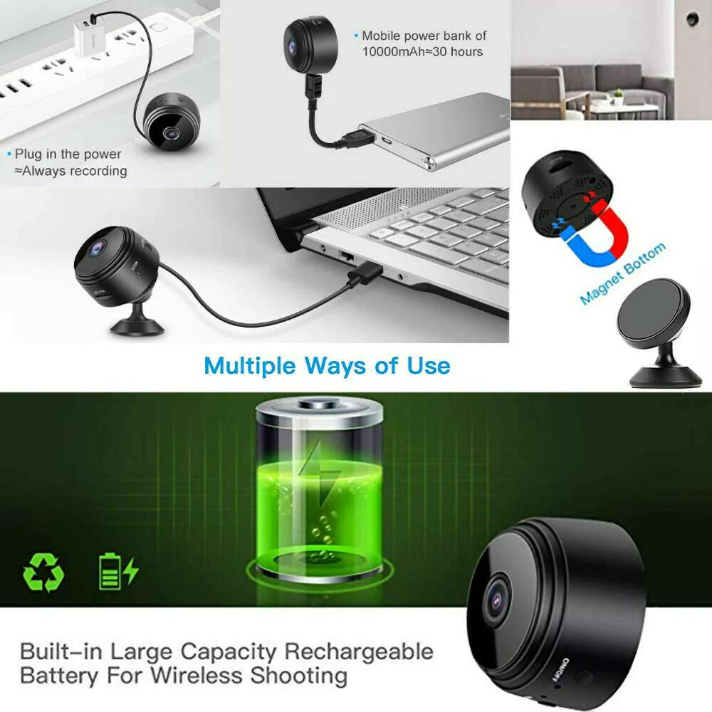 Mini Wireless Hidden Camera Wifi IP Home Security DVR Night Vision 