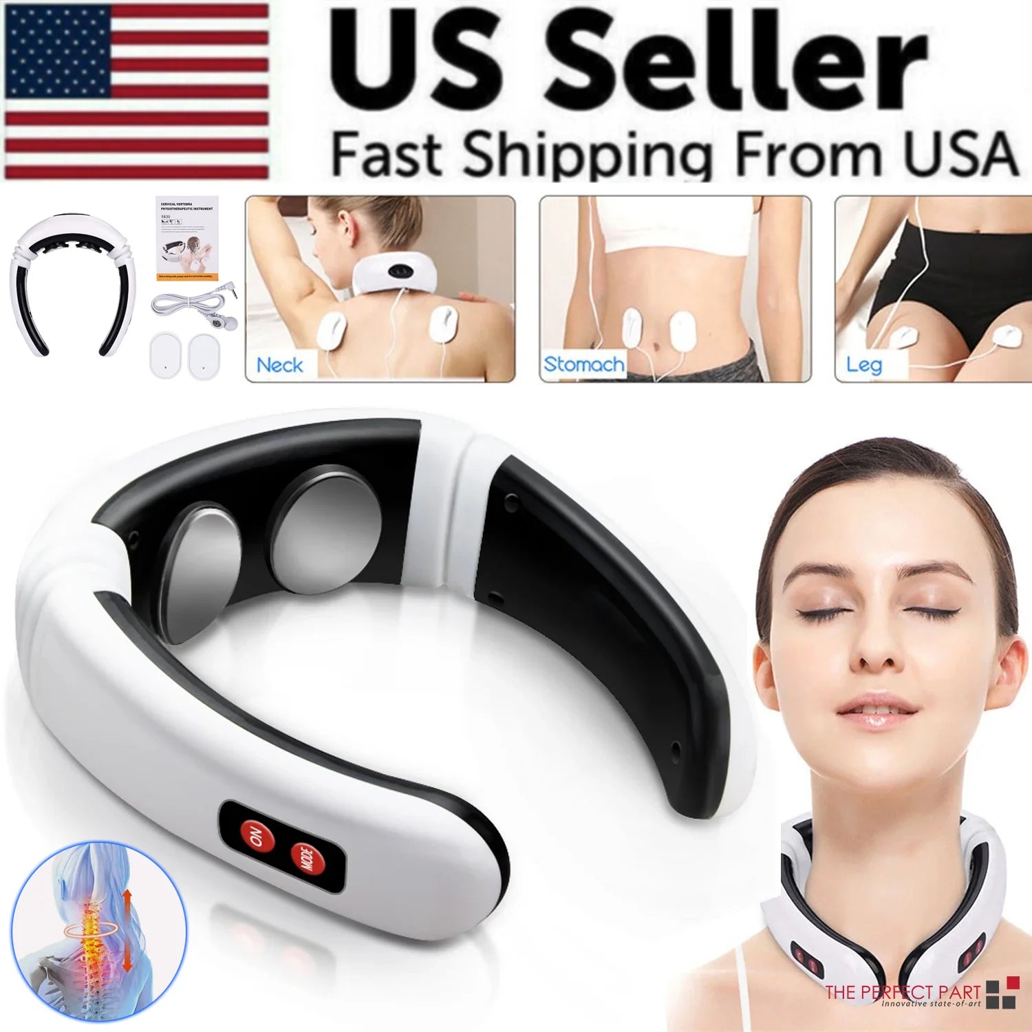 Electric Cervical Pulse Neck Massager Magnetic Therapy US