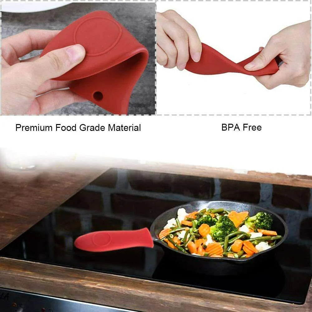 Potholder Cast Iron Hot Skillet Handle Cover, Silicone Sleeve 2Pc