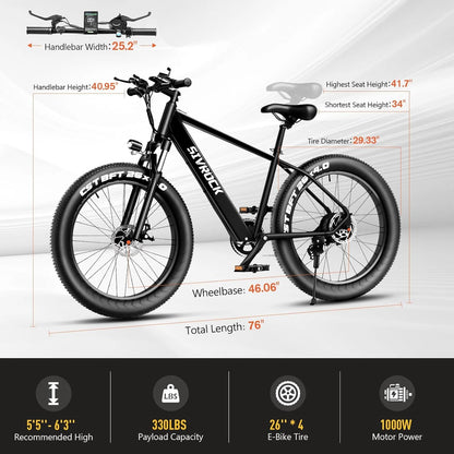 Professional 26 X 4.0 Inch Fat Tire Electric Bike 