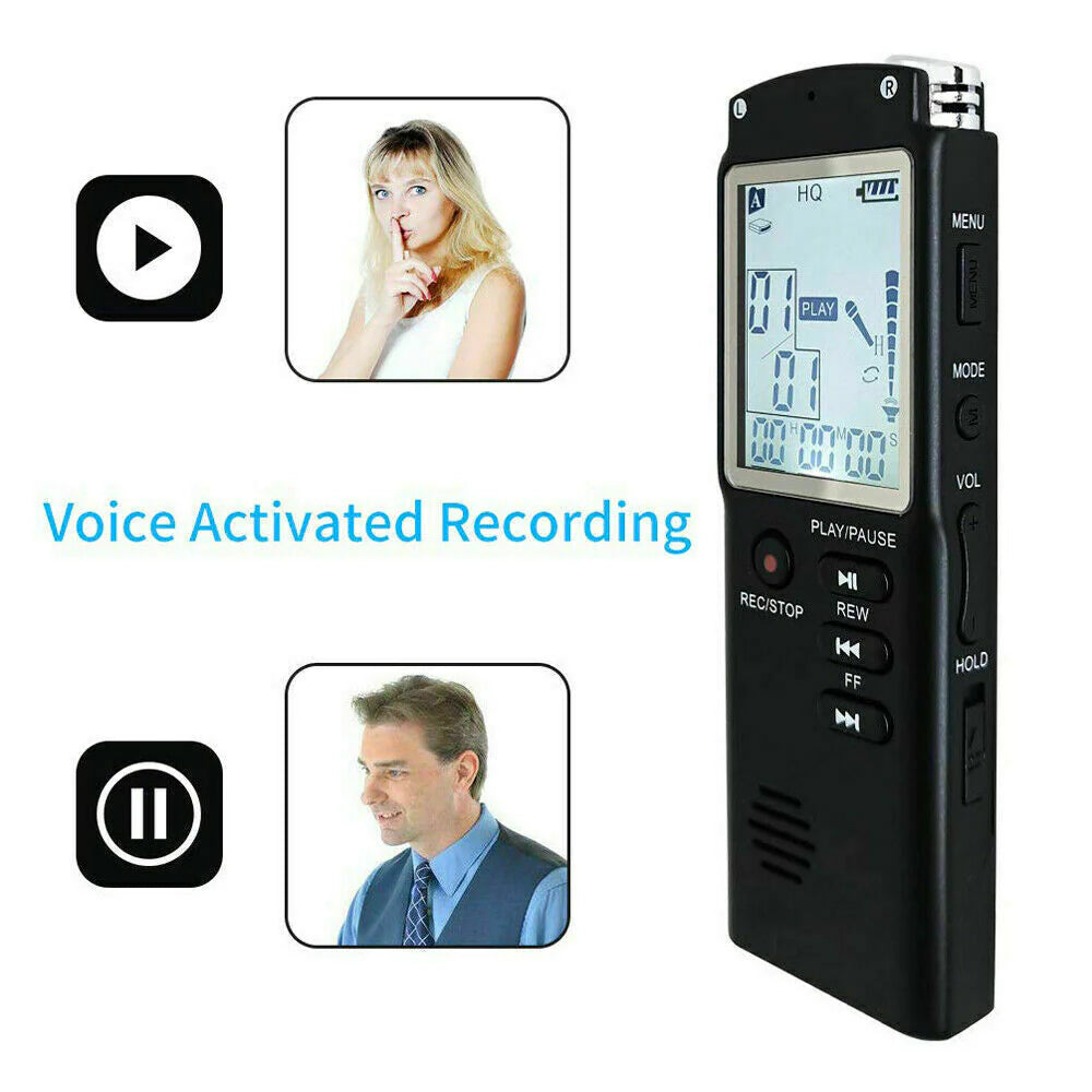 Voice Activated Mini Digital Sound Audio Recorder Dictaphone MP3 Player