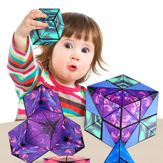 Magic Cube, Fidget Toy,  3X3X3 Gold Plating Magnetic Professional Magic Cube