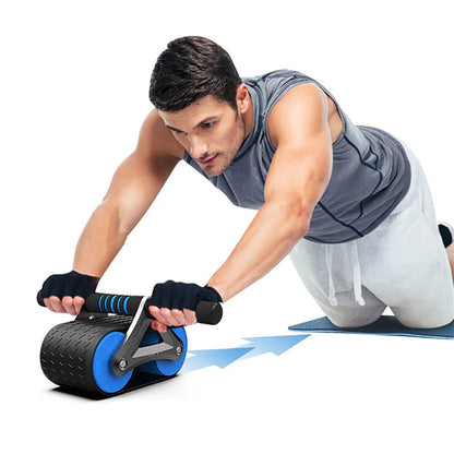 Double Wheel Abdominal Exerciser, Automatic Rebound, Ab Wheel Roller, Waist Trainer 