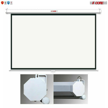 5 Core Projector Screen • 72 Inch 16:9 Ultra HD Portable Anti-Crease Indoor Outdoor Projection