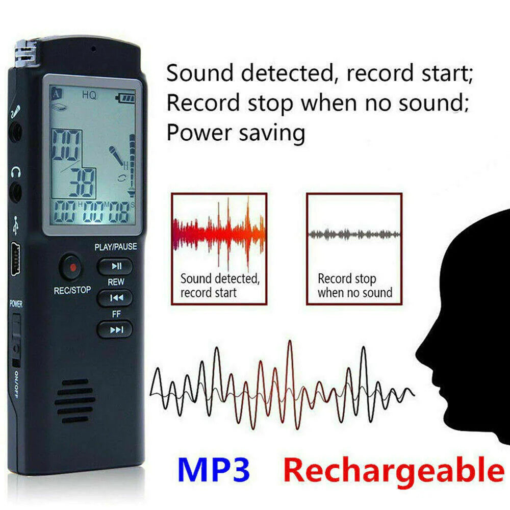 Voice Activated Mini Digital Sound Audio Recorder Dictaphone MP3 Player