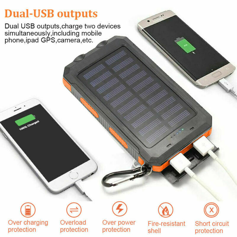 2023 Super Powerful USB Portable Charger Solar Power Bank for Cell Phone