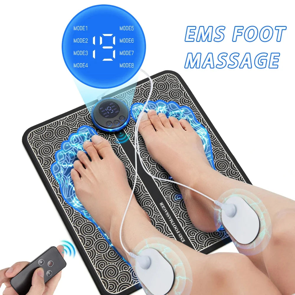 EMS Foot Massager Pad, Pain Relief, Relax Feet, Massage Mat Shock Muscle Stimulation Improve Blood Circulation