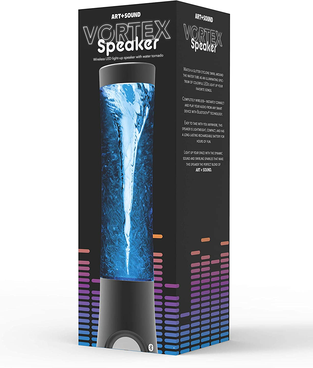 Vortex Tornado TWS Bluetooth Speaker, 7 LED Light Show, Portable Speaker, Bass Boosted, Home and Outdoor Speaker, Rechargeable Speaker