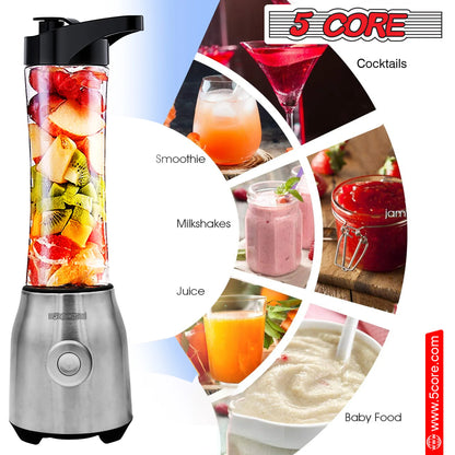 5 Core Portable Blenders for Kitchen 20 Oz Capacity 300 Watt Personal Blender Small Smoothie Maker