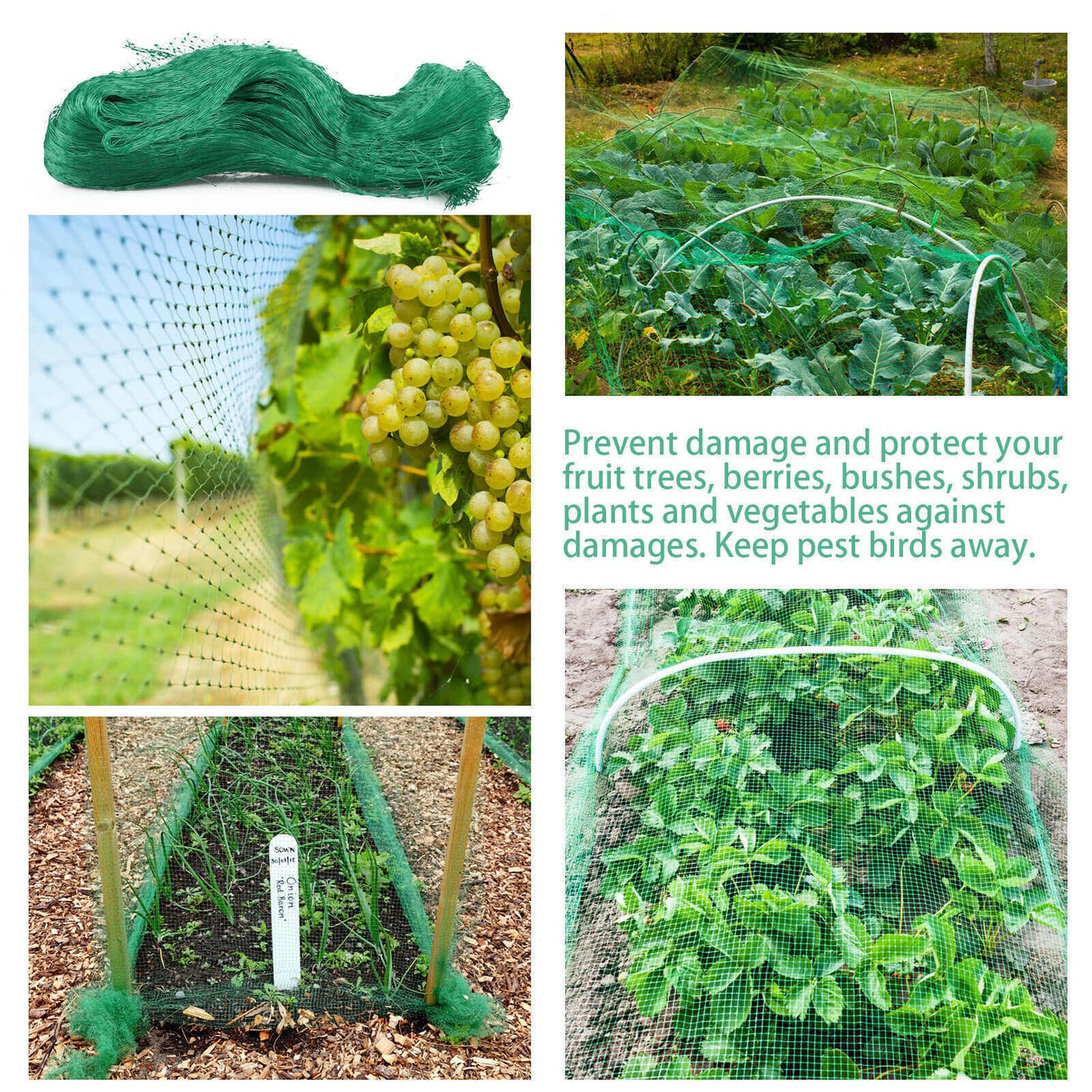 33FT anti Bird Netting Pond Net Protection Tree Crops Plants Fruits Garden Mesh