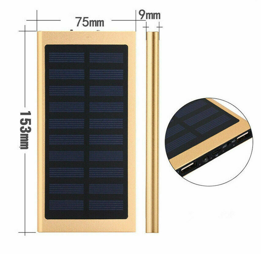 2023 Super Powerful USB Portable Charger Solar Power Bank for Cell Phone